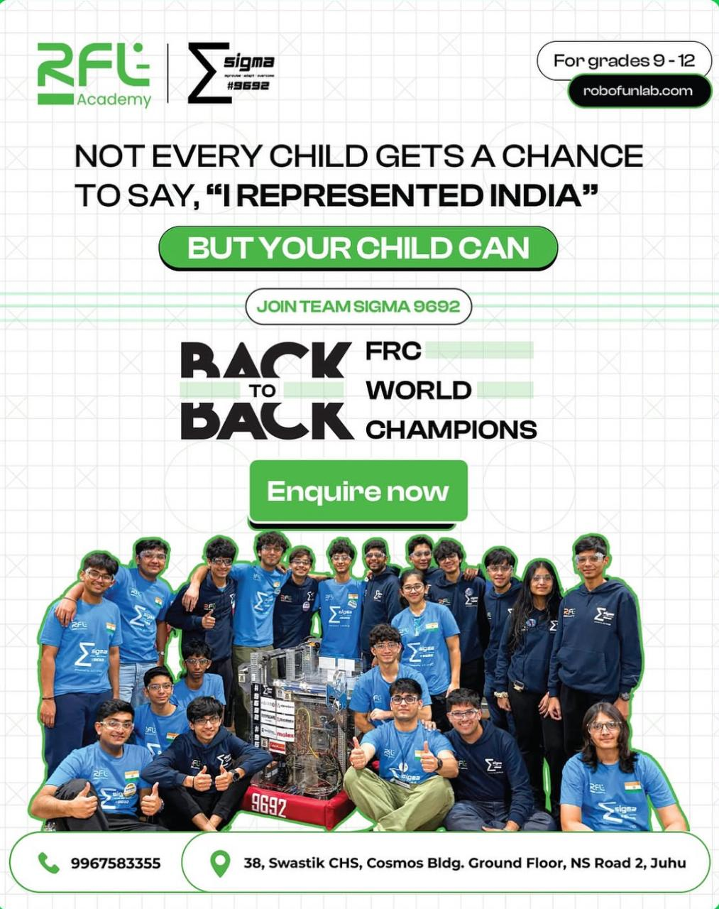 RFL Academy Team Sigma 9692 — Back-to-Back FRC World Champions by Because