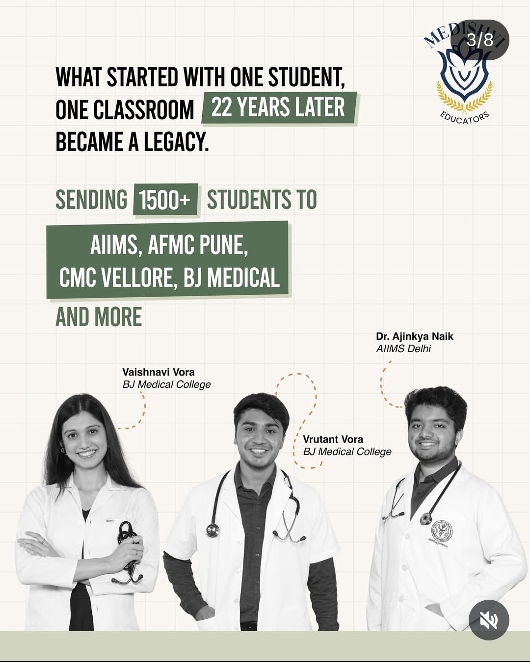 Medishvi Educators (Vikas Sir) 22 Years Later — 1500+ Students to AIIMS, AFMC, CMC & More by Because