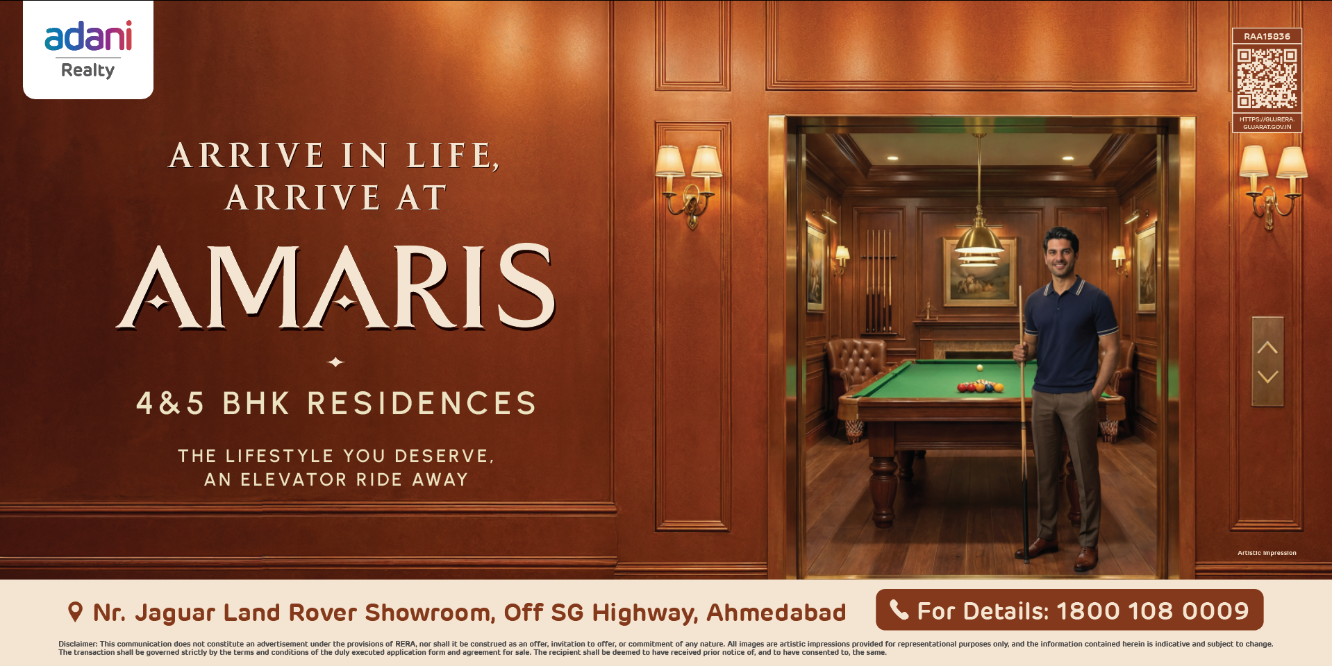 Adani Realty Bodakdev Billiards Hoarding by Because
