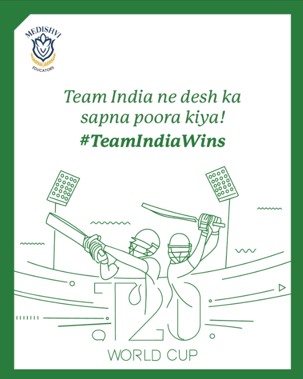 Medishvi Educators (Vikas Sir) Team India ne desh ka sapna poora kiya! #TeamIndiaWins by Because