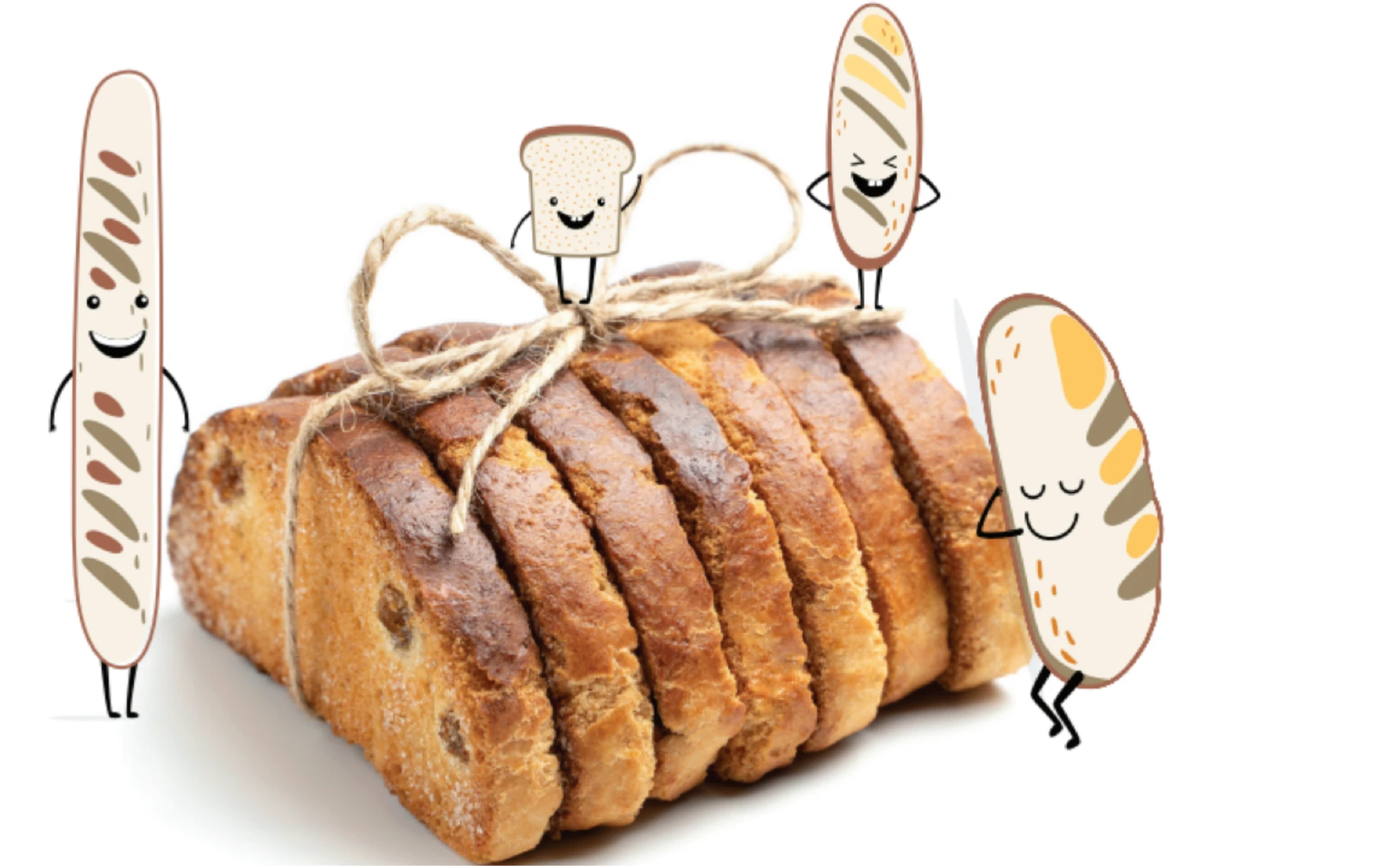 Nini's Kitchen Bread mascot family by Because