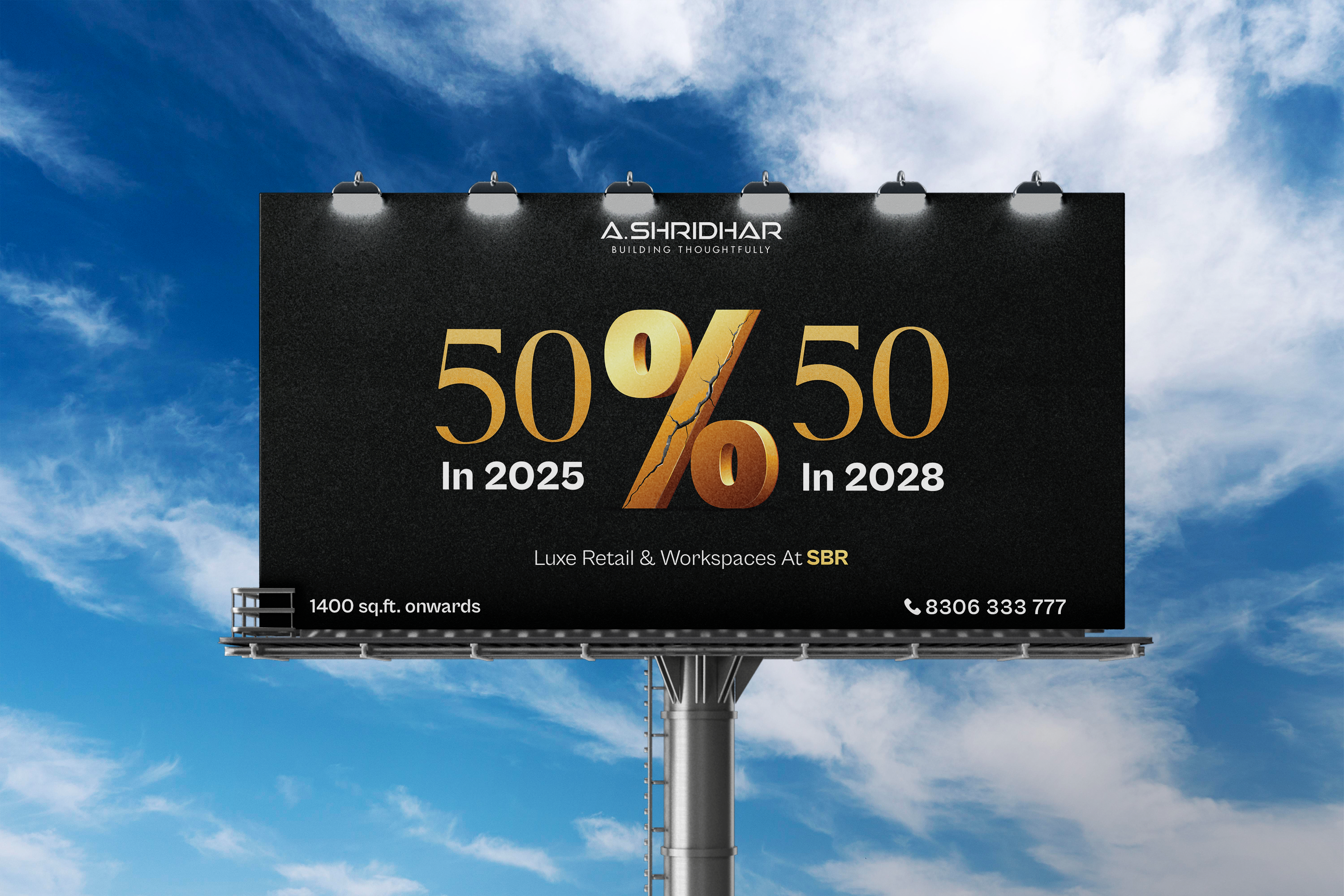 A. Shridhar 50/50 Reveal — Mockup by Because