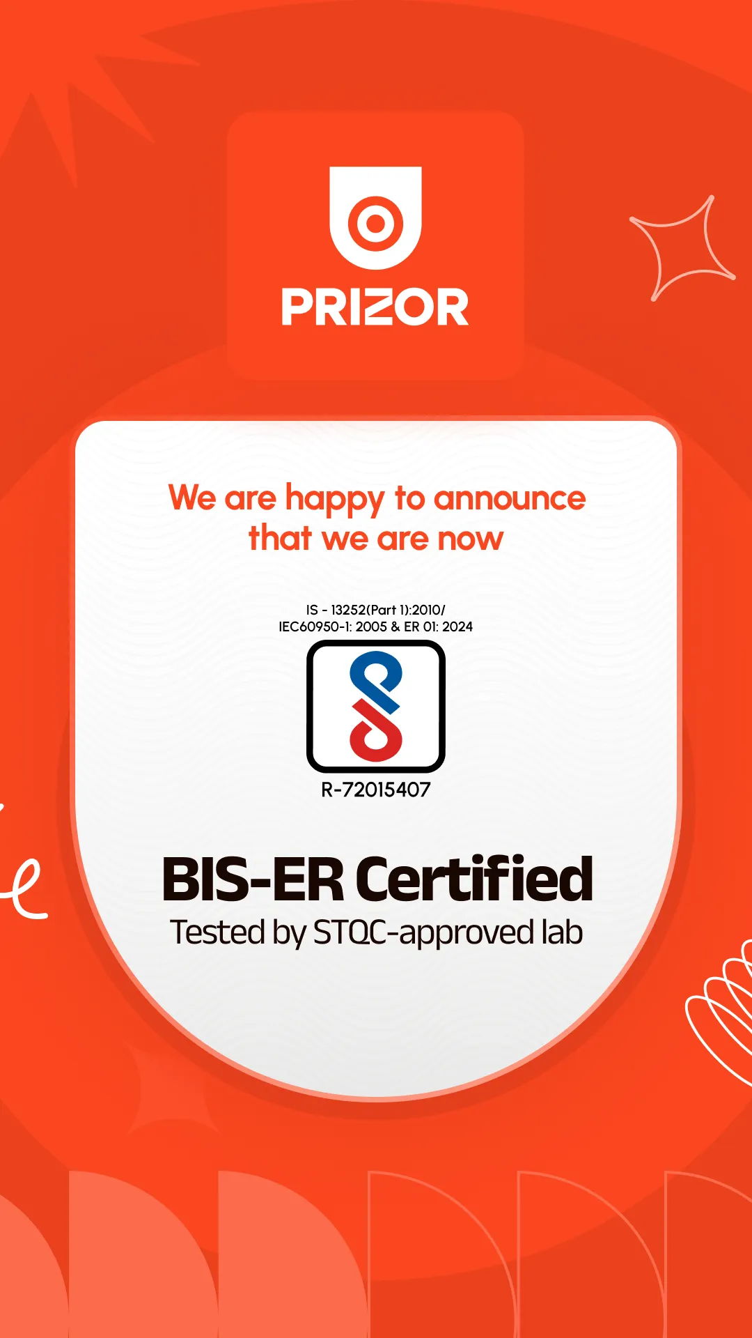 Prizor BIS-ER Certified Announcement by Because